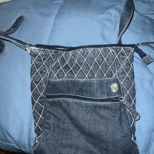 Vera Bradley Blue Crossbody Bag with Cream Accents